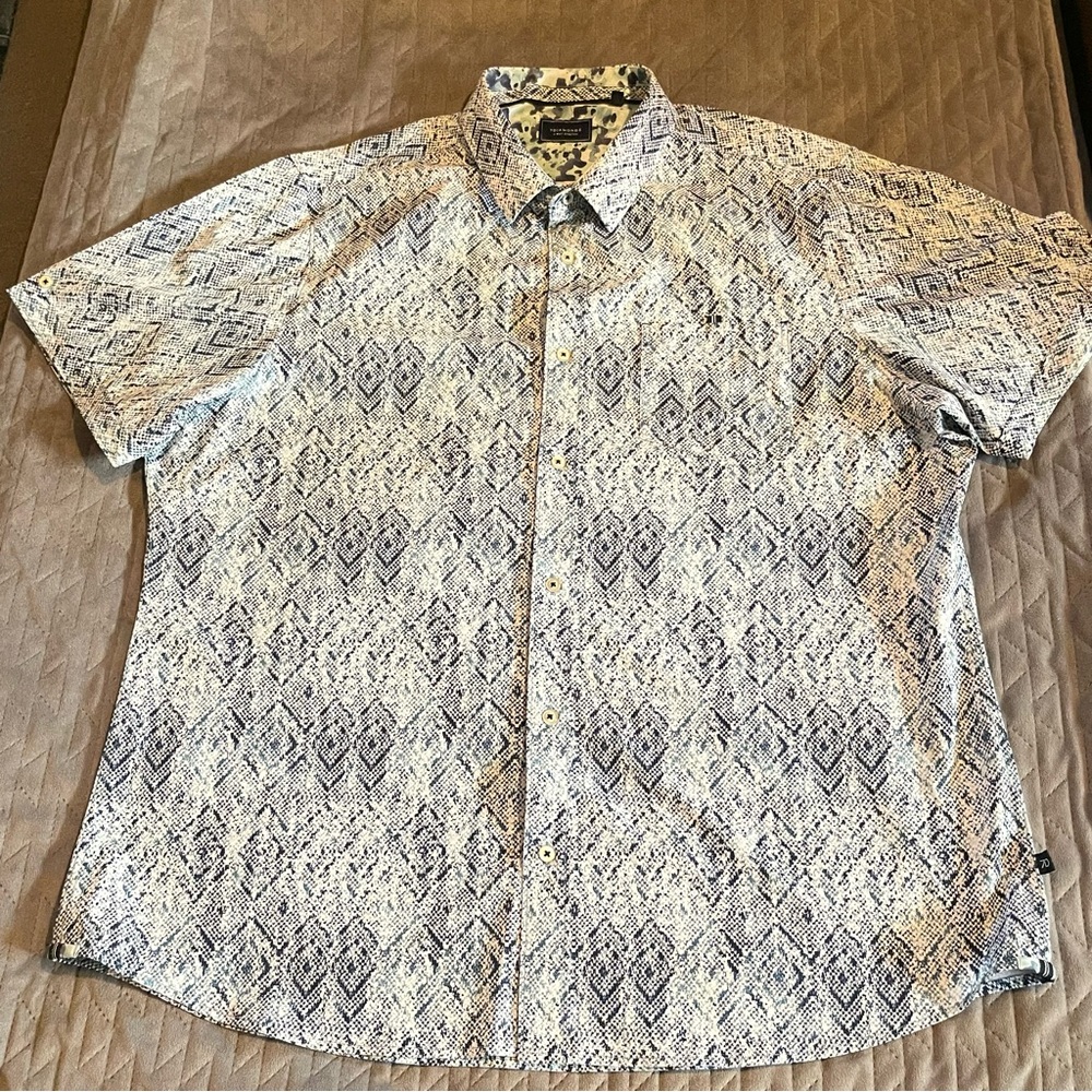 7 Diamonds s/s 4 way stretch button up shirt‎ mens size XXL NWOT